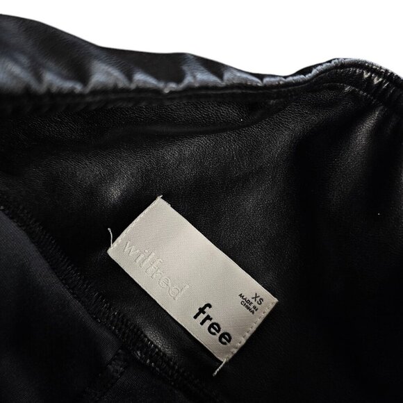 Aritzia Wilfred Free Daria Pant, High Waist Vegan Leather Leggings, Black, XS - Picture 7 of 9